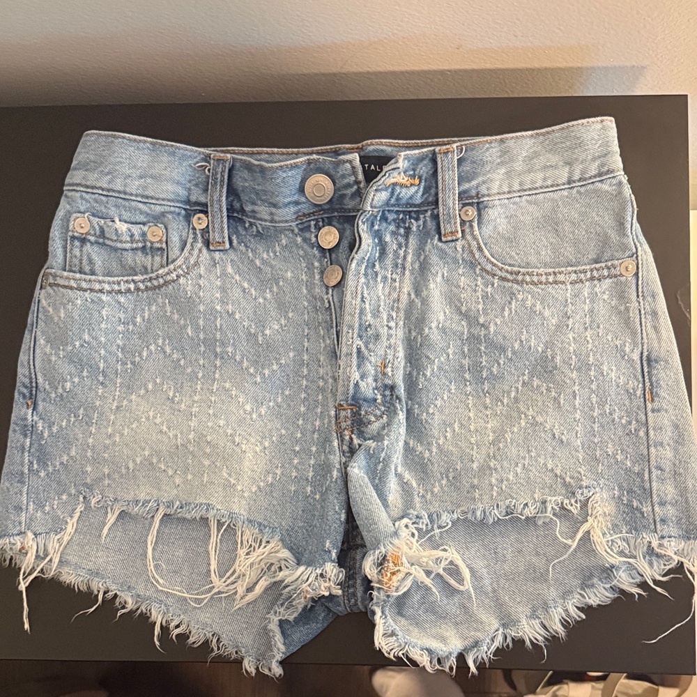 Aeropostale Light Blue Frayed Jean Shorts